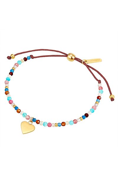 eastside Edelstahlarmband Armband Edelstahl gelbgold Textil (dunkelbraun)
