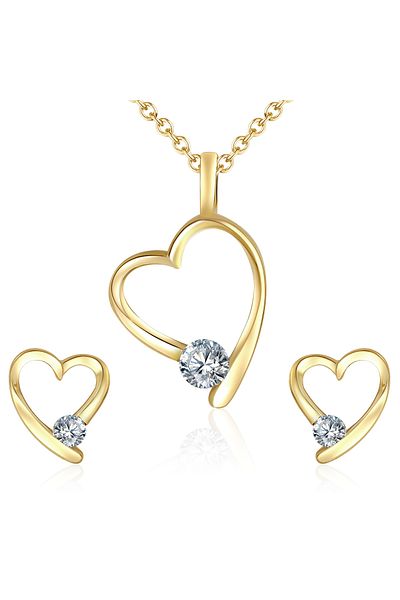 Rafaela Donata Set mit Kristallen von Swarovski® Set (Kette+Ohrringe)
 verziert mit Kristallen von Swarovski® weiß