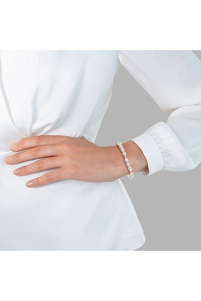 Lulu & Jane Perlenarmband Armband roségold Süßwasser-Zuchtperle weiß
