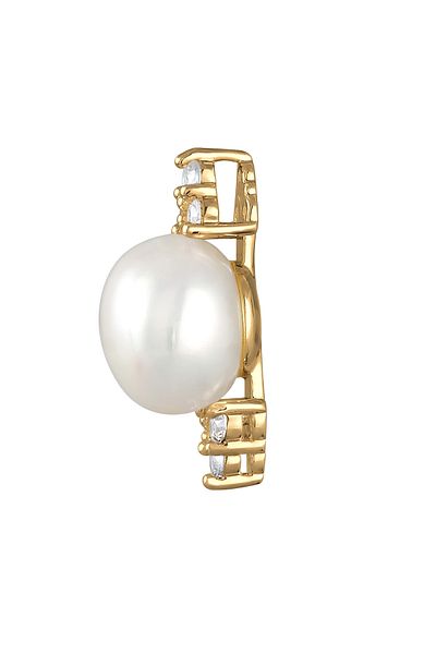 ELLI Anhänger Süßwasserperle Zirkonia Elegant 925 Gümüş