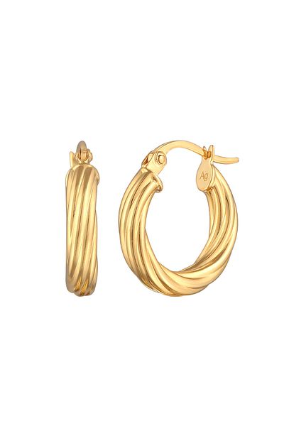 ELLI Ohrringe Creolen Twisted Look Gedreht 925 Silber