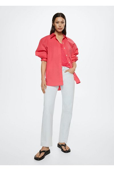 MANGO Woman Korallenrotes Damen-T-Shirt