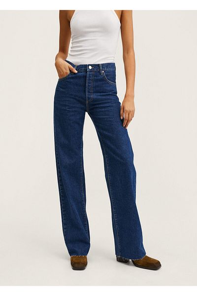 MANGO Woman Pantaloni de damă albastru închis