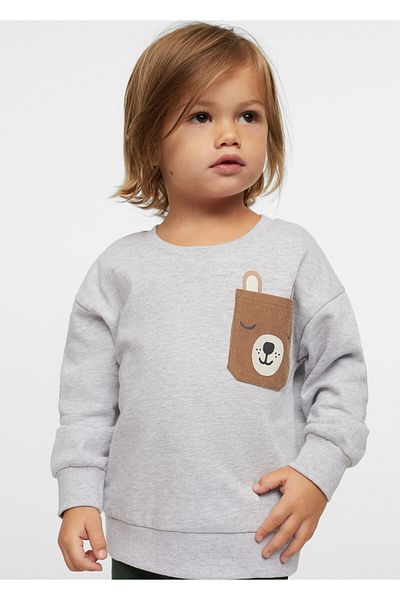 MANGO Baby Hanorac pentru bebelusi, gri metalic