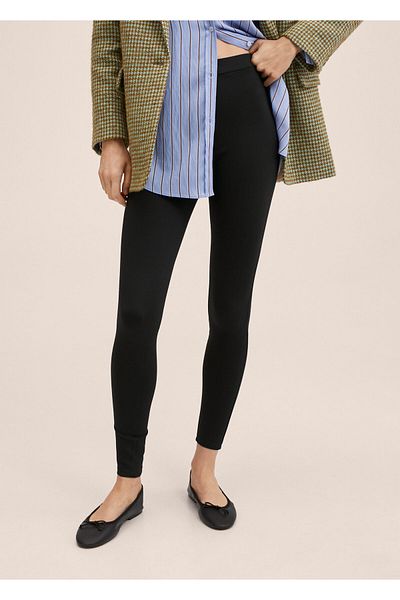 MANGO Woman Damskie czarne spodnie dresowe