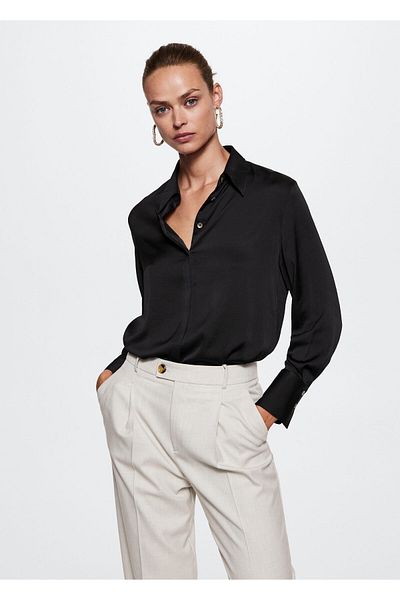 MANGO 37954031 Cămăși Negru