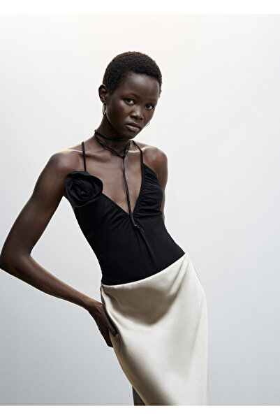 MANGO Woman Kadın Gümüş Etek 37995905