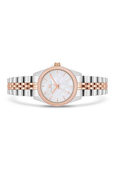Rhodenwald & Söhne Quarzuhr Damen Quarzuhr silber/roségold Edelstahl silber/roségold