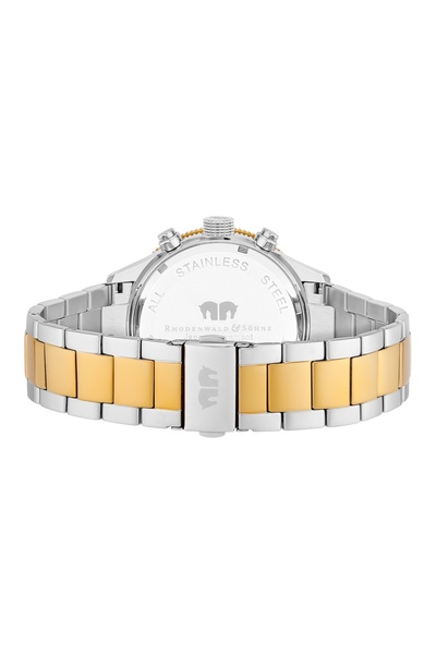 Rhodenwald & Söhne Chronograph Herren Chronograph silber Edelstahl silber/gelbgold