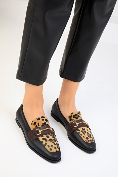 SOHO Black-Leopard Women's Casual Shoes 18585