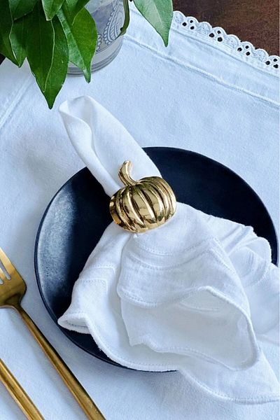 Emtory Home 6 τμχ Χρυσό Δαχτυλίδι Χαμομήλι Μεταλλικό Δαχτυλίδι - Δαχτυλίδι για χαρτοπετσέτα Halloween