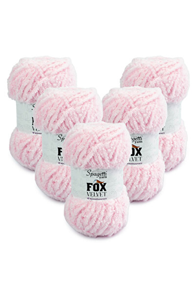 Spagettiyarn Fox Velvet 5'li Bebe Pembe Kadife El Örgü İpliği