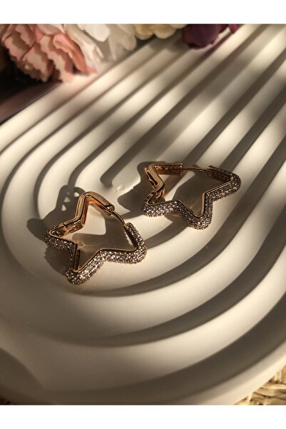 IN Accessories YILDIZ MODEL ÜZERİ ZİRKON TAŞLI XUPİNG KÜPE