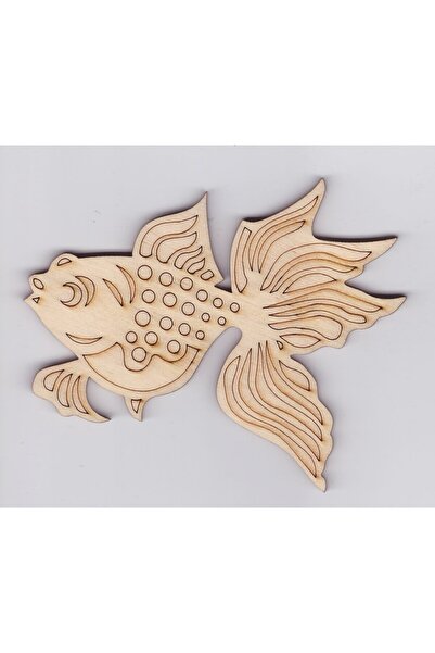 SELENA 12 Paket Lazer Kesim Boyanabilir Obje Süs Balık Japon Balığı