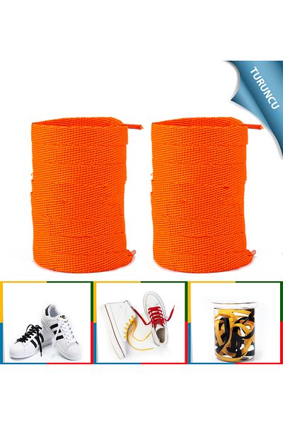 AiryFooT Sports Shoe Laces Nike, Adidas Skechers, Converse Shoe Laces 120 Cm 1 Pair Orange