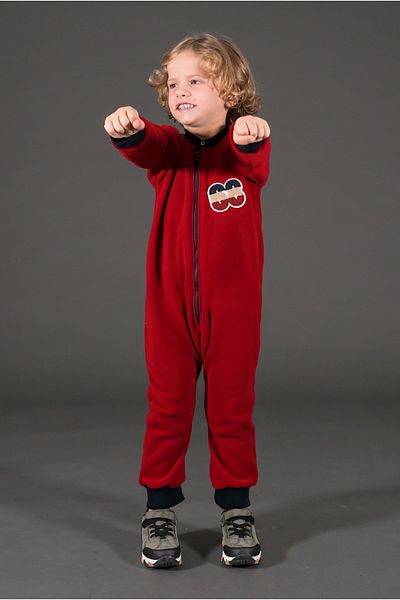 Baokids Fleece Jumpsuit "RED SOFT
