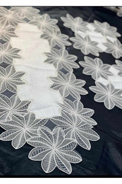 KÜBRAHOME'S طقم صالة كتان جاردينيا 5 قطع كريمي