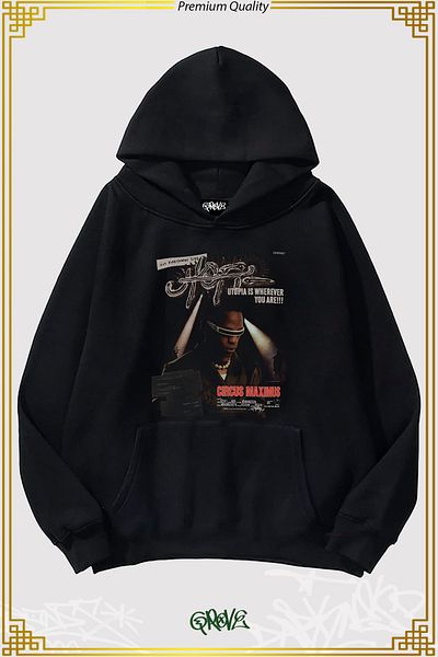 Grove Fashion Travis Scott Utopia Hanorac cu glugă supradimensionat cu trei fire