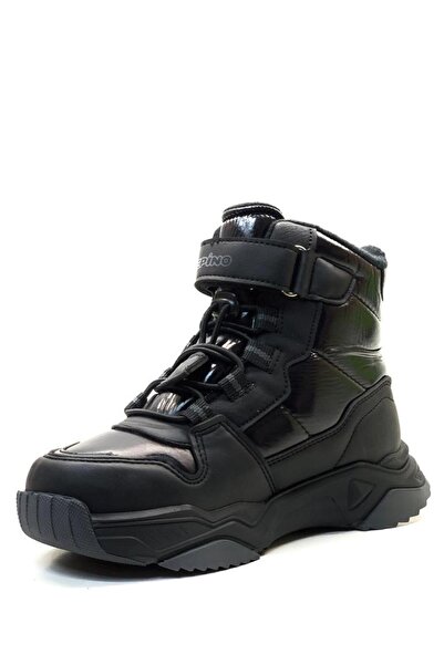 pepino 1520 Girl's Shiny Black Waterproof Snow Boots