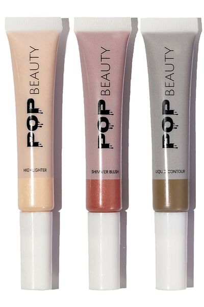 POP Beauty Blush, Contour, Illuminator 3-Piece Set (Blush, Contour, Highlighter)