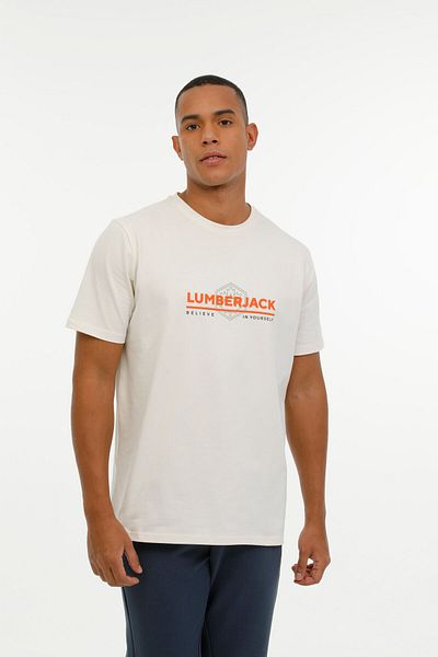 lumberjack Ανδρικό κοντομάνικο μπλουζάκι ML MADRID-B 11TY608 3PR Ecru