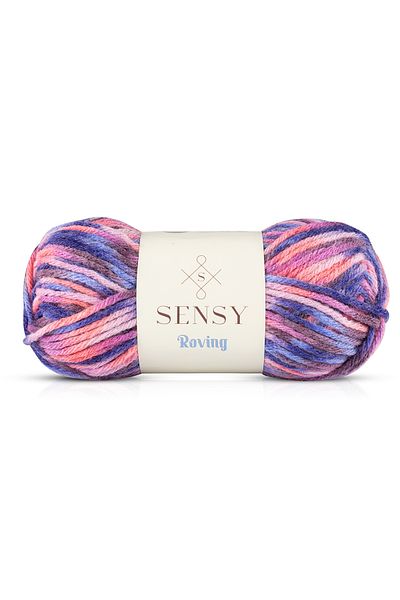 SENSY Roving Hand Knitting Twine Multi Πολύχρωμο Twine Weft Beanie Twine Πουλόβερ Poncho Twine Cardigan Μάλλινο Twine Purple Sky