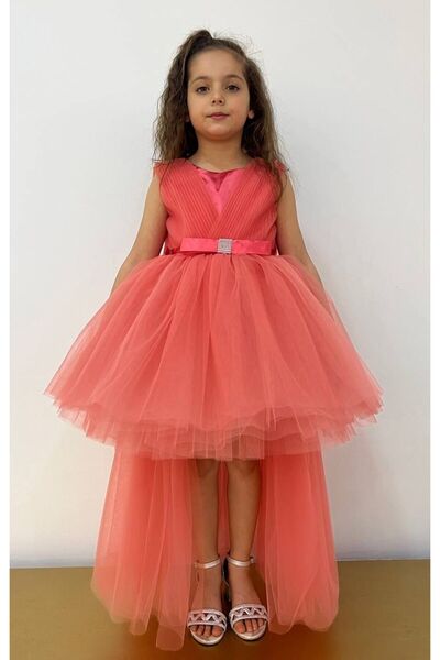 nisaykids kız çocuk içi astarlı taş detaylı elbise