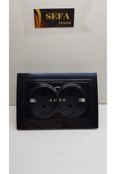ELBİ DOUBLE RECESSED SOCKET SOCKET ELBİ BRAND BLACK COLOR