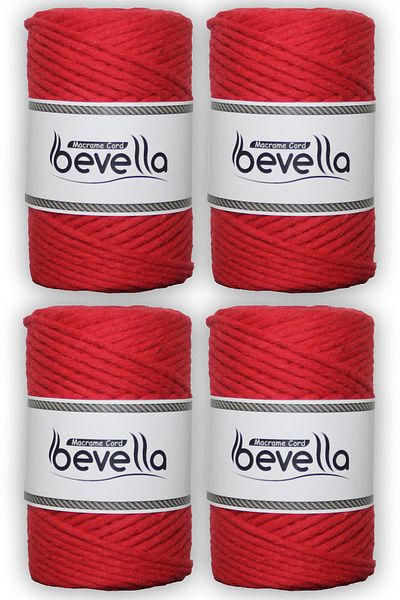 Bevella Macrame Cord Taranan Macrame String Single Twist Scannable 3 mm String Cotton Macrame Strings 1 kg (4X250 gr)