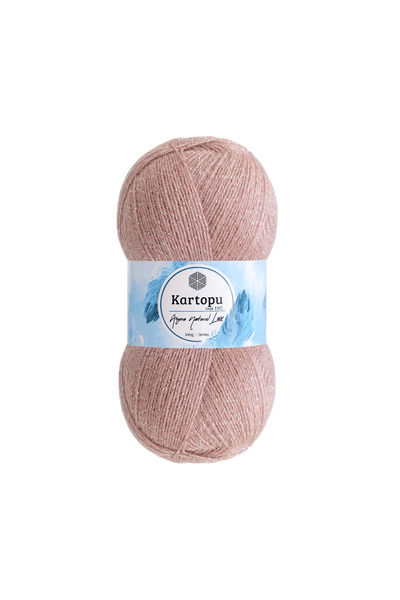 Kartopu Angora Natural Lüx Gülkurusu K758 Simli İnce Yünlü El Örgü İpi