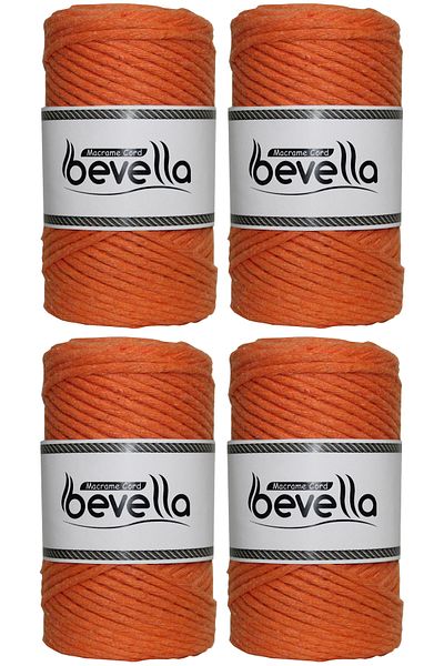 Bevella Macrame Cord Σχοινί Taranan Macrame Single Twist Can Comb Σχοινί 3 mm Βαμβακερά νήματα Macrame 1 kg (4X250 gr)