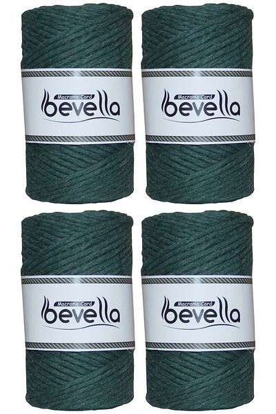 Bevella Macrame Cord Σχοινί Taranan Macrame Single Twist Can Comb Σχοινί 3 mm Βαμβακερά νήματα Macrame 1 kg (4X250 gr)