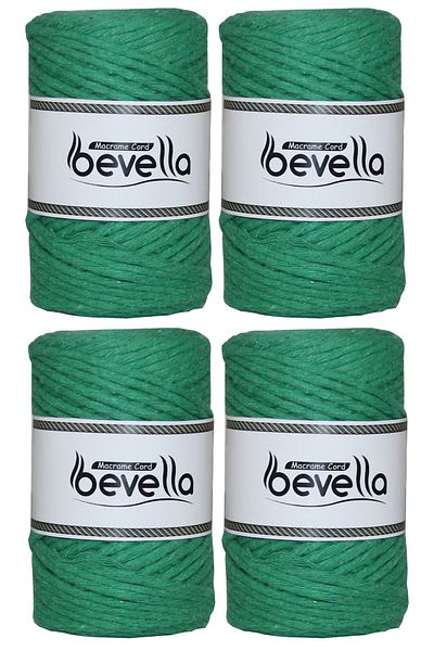 Bevella Macrame Cord Σχοινί Taranan Macrame Single Twist Can Comb Σχοινί 3 mm Βαμβακερά νήματα Macrame 1 kg (4X250 gr)