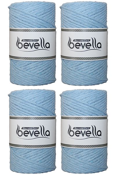 Bevella Macrame Cord Σχοινί Taranan Macrame Single Twist Can Comb Σχοινί 3 mm Βαμβακερά νήματα Macrame 1 kg (4X250 gr)