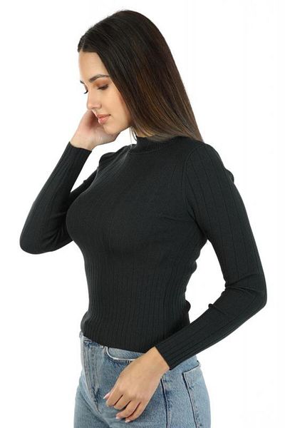 SARİTA MODA Tricotaj de damă cu guler vertical de bază
