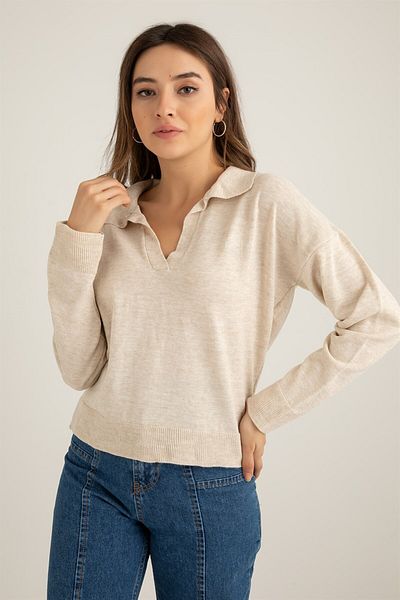 SARİTA MODA Polo Neck Women's Knitwear Basic