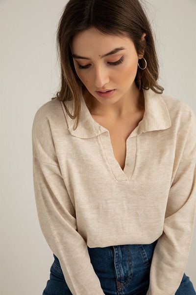 SARİTA MODA Polo Neck Women's Knitwear Basic