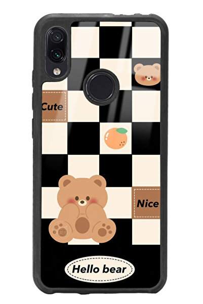 Spoyi Xiaomi Redmi Note 7 Hello Bear Tasarımlı Glossy Telefon Kılıfı