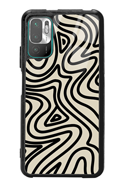 Spoyi Xiaomi Redmi Note 10 5g Bej Geometrik Tasarımlı Glossy Telefon Kılıfı