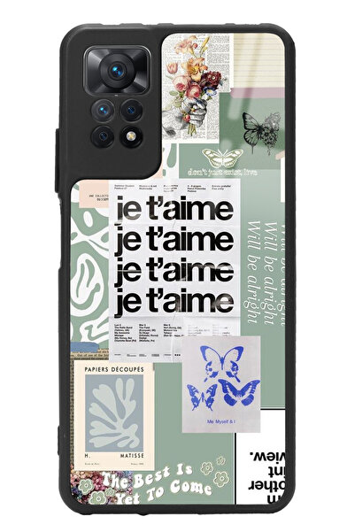 Spoyi Xiaomi Redmi Note 11 Pro Je T'aime Tasarımlı Glossy Telefon Kılıfı