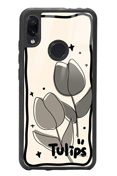 Spoyi Xiaomi Redmi Note 7 Tulips Tasarımlı Glossy Telefon Kılıfı