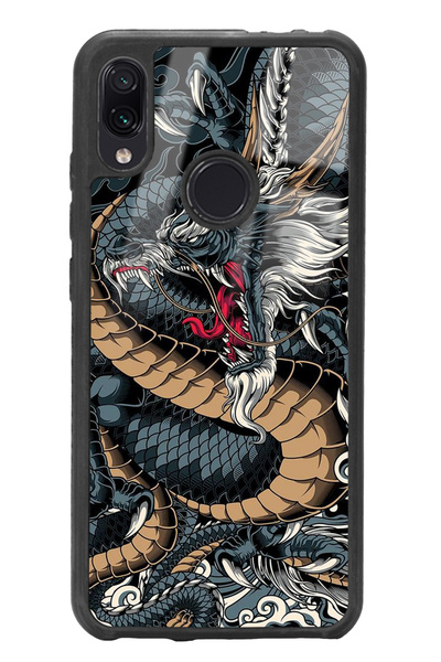 Spoyi Xiaomi Redmi Note 7 Ejderha Tasarımlı Glossy Telefon Kılıfı