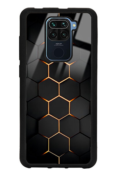 Spoyi Xiaomi Redmi Note 9 Yellow Carbon Tasarımlı Glossy Telefon Kılıfı