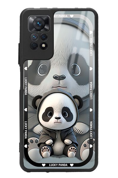 Spoyi حافظة هاتف لامعة لهاتف Xiaomi Redmi Note 12 Pro 4G باللون الأبيض بتصميم لاكي باندا