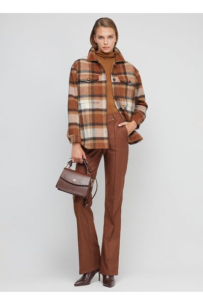 BROOKS BROTHERS Кафе - бежово дамско палто Bbfw23Fjc017