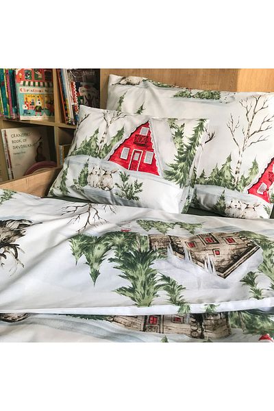 MundoLindo Winter Tales Set cuvertură de pilota unică din bumbac natural 100% 2 bucăți 160 X 220 cm