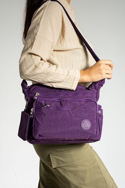 YOGII Oropa Model Waterproof Crinkle Fabric Hand and Shoulder Bag Multifunctional with 11 Pockets and Wallet