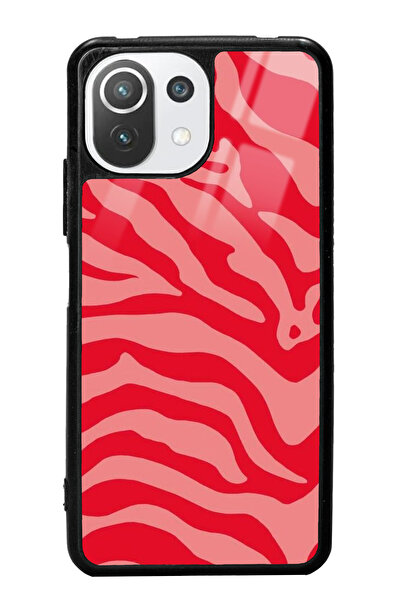 Spoyi Xiaomi Mi 11 Lite Red Zebra Tasarımlı Glossy Telefon Kılıfı