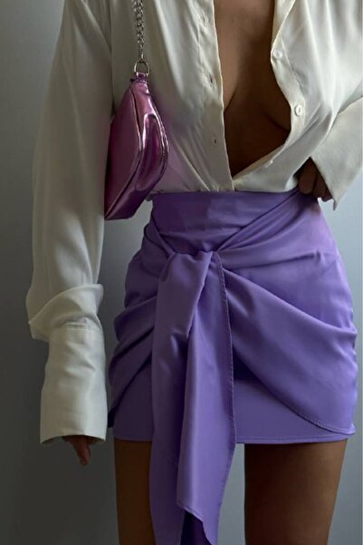 lovebox Fusta de damă înfășurată liliac 23S02027