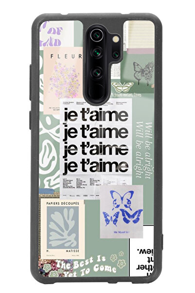 Spoyi Xiaomi Redmi Note 8 Pro Je T'aime Tasarımlı Glossy Telefon Kılıfı